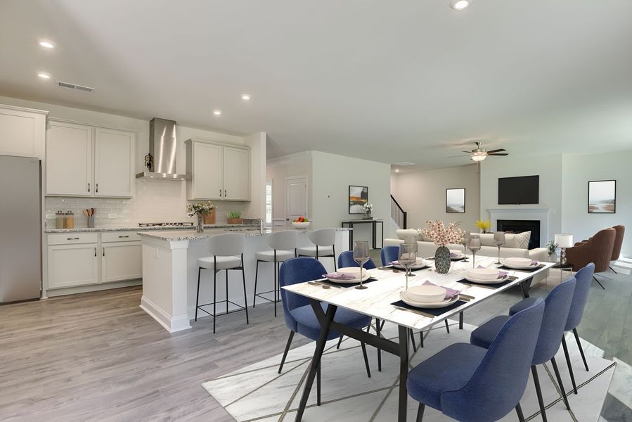 Dining Area, Kitchen and Family Room