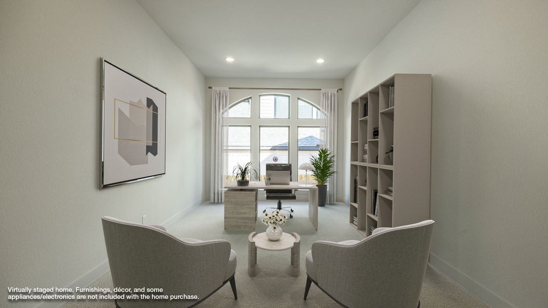 Furnished interior view inside a new home in Parkside On The River West 60', Georgetown (Image 8).