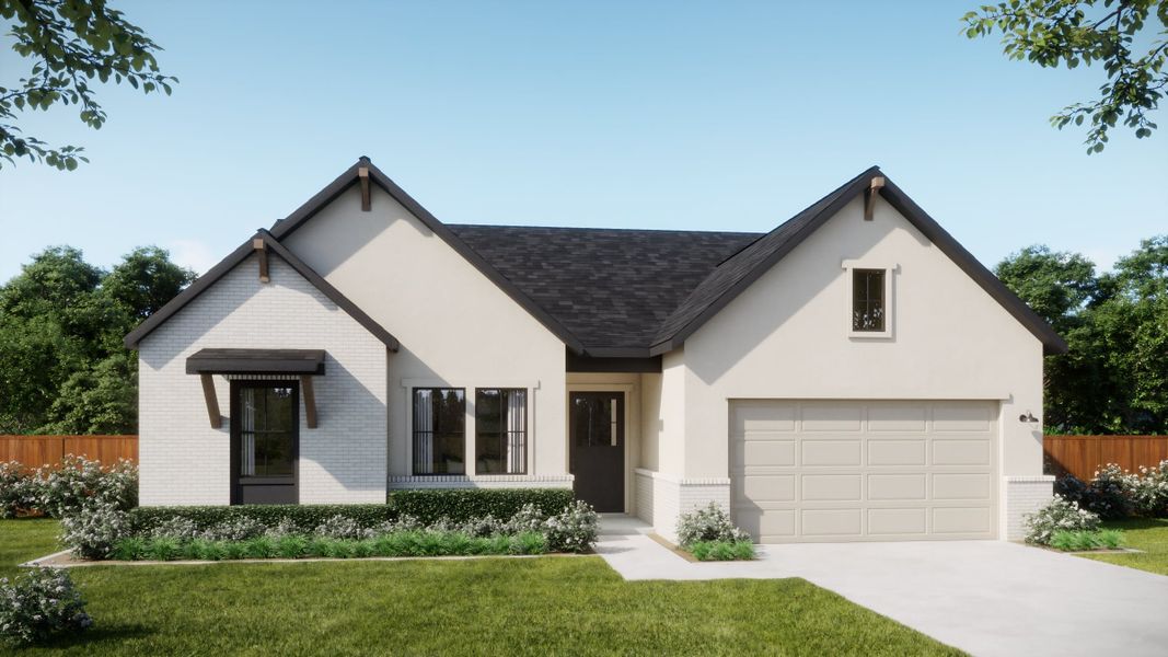 Representative exterior photo of a completed home built from the 5001 by Risewell Homes in Freedom at Anthem, Kyle, TX (Image 20).