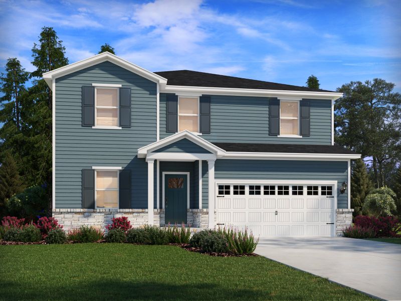 Front exterior of a new home in Cadence Meadows, Zebulon, NC, highlighting curb appeal (Image 2).