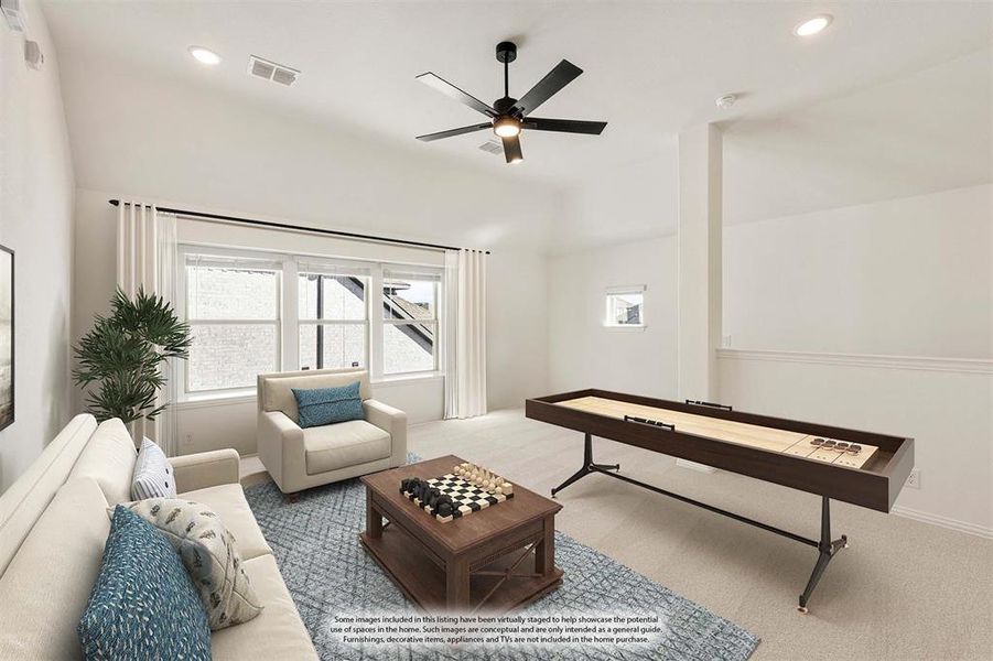 Furnished interior view inside a new home in Union Park Classic 55, Little Elm (Image 17).