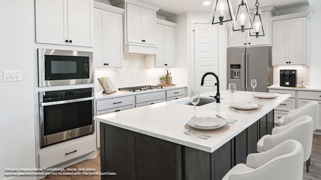 Furnished interior view inside a new home in 6 Creeks, Kyle (Image 7).