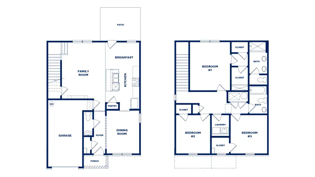2D floor plan layout for the Ansley by D.R. Horton in Walden Ridge, Macon, GA (Image 3).
