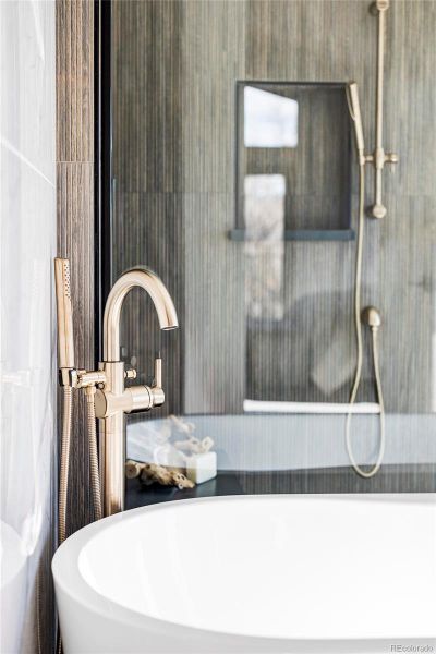 Spa-inspired bath design and fixtures