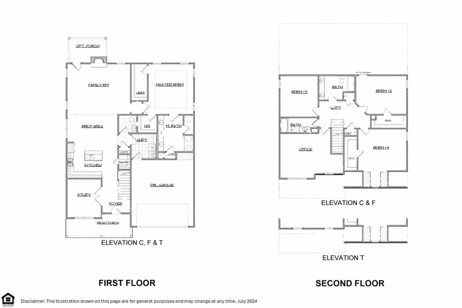 2D floor plan layout for the Nile by Veranda Homes in Heritage Bay, Sumter, SC (Image 3).