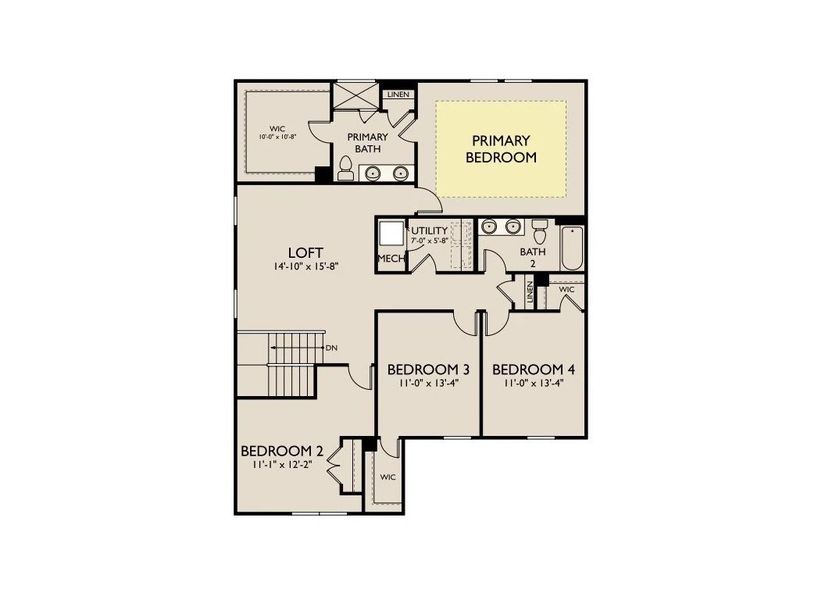 2D floor plan layout of this home in Cades Bluff, Lebanon, TN (Image 5).