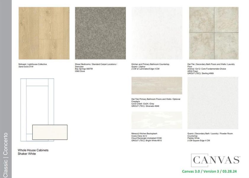 1428 Mustang Canyon Drive design selections. Home is currently under construction and selections are subject to change.