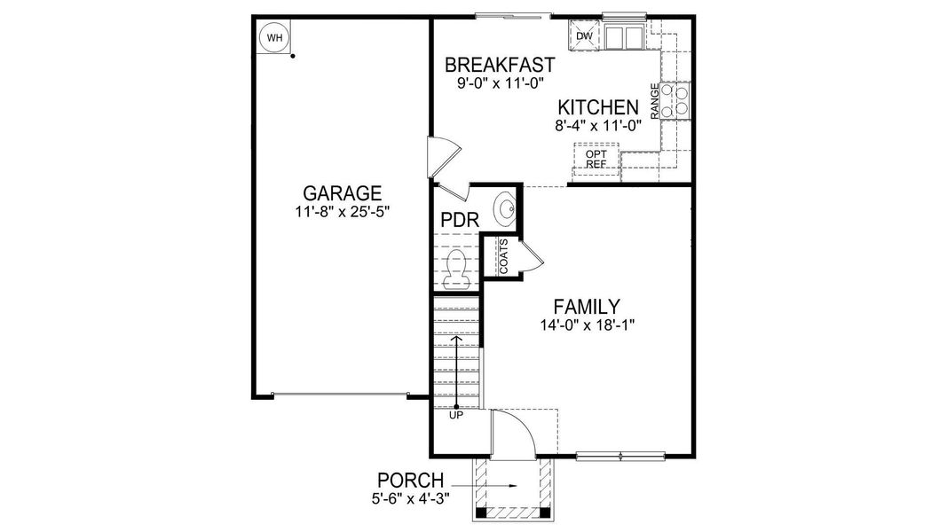 2D floor plan layout for the Rachel by D.R. Horton in Patton Cove, Clyde, NC (Image 3). 2D floor plan layout for the Rachel by D.R. Horton in Patton Cove, Clyde, NC (Image 3).