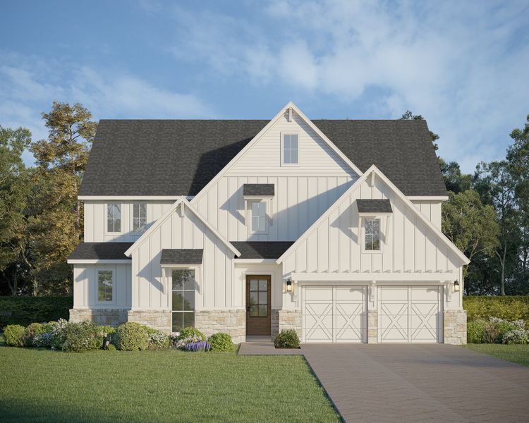 Plan 1640 Elevation E w/ Stone Plan 1640 Elevation E w/ Stone