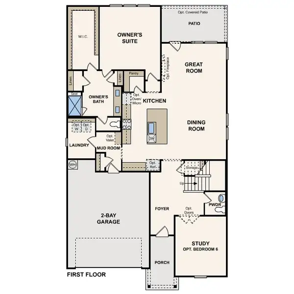 2D floor plan layout for the Mesa by Century Communities in Cloverleaf, Austin, TX (Image 3).