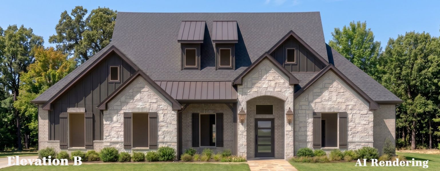 Front exterior of a new home in Valley View, Union Valley, TX, highlighting curb appeal (Image 6).