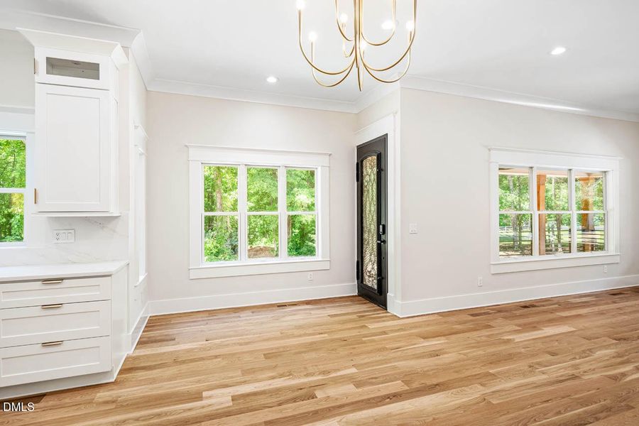 Dining with exit door to porch