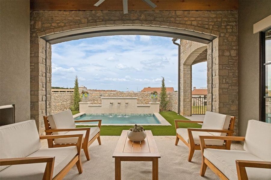 Another view from the home out to the pool.