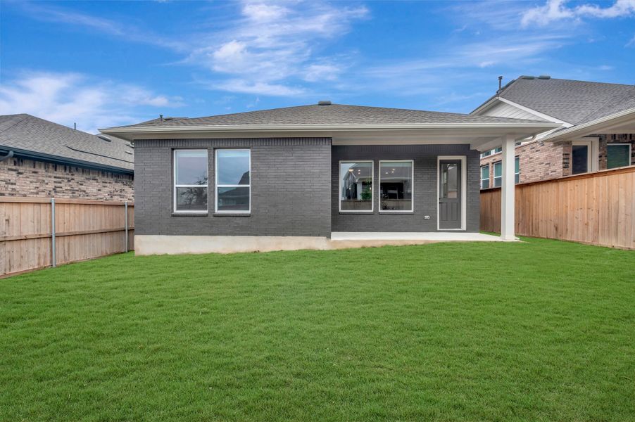 Exterior details and patio area of a home in Mayfair - Select Classic Series, New Braunfels (Image 3).