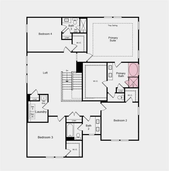 2D floor plan layout of this home in Bailey Fence, Dacula, GA (Image 4). 2D floor plan layout of this home in Bailey Fence, Dacula, GA (Image 4).