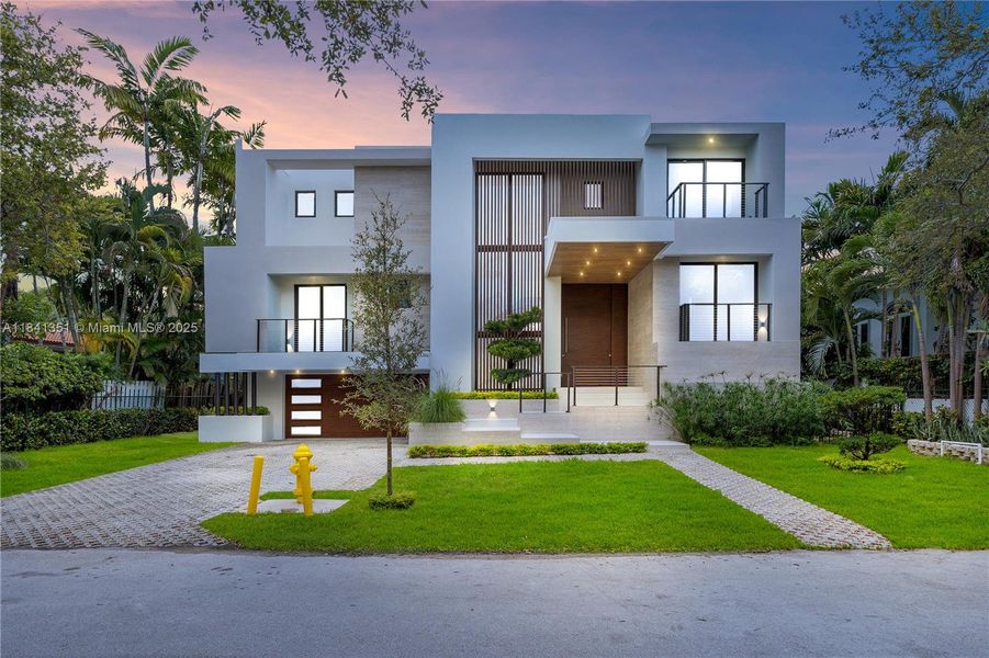 Front exterior of a new home in , Key Biscayne, FL, highlighting curb appeal (Image 25). Front exterior of a new home in , Key Biscayne, FL, highlighting curb appeal (Image 25).