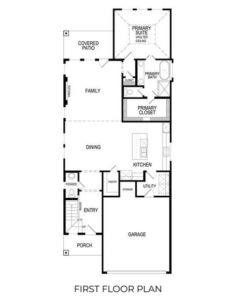 2D floor plan layout of this home in The Villages of Hurricane Creek, Anna, TX (Image 5).