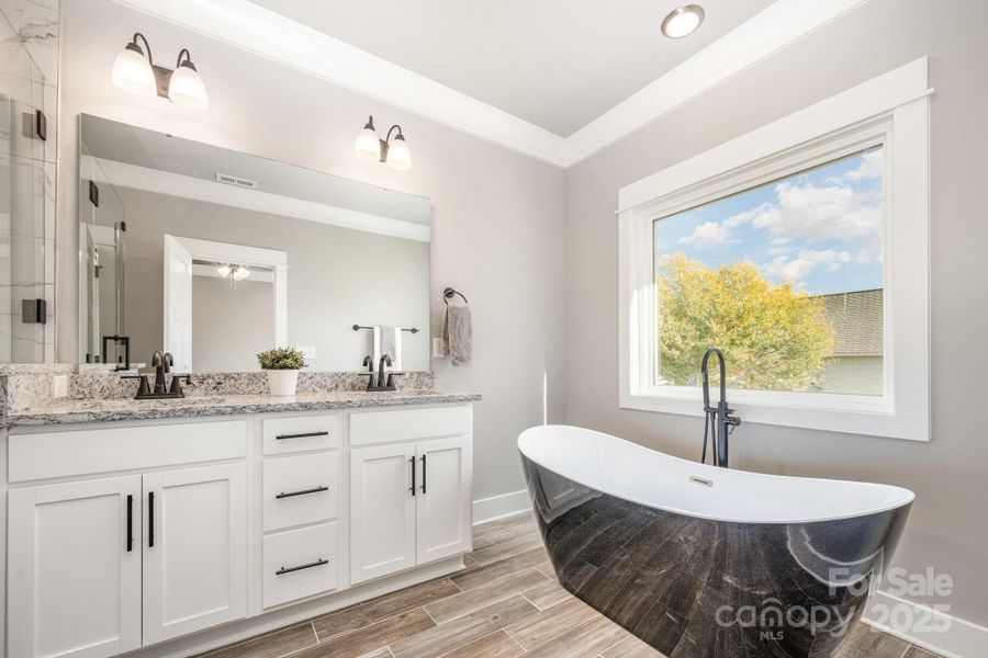 Primary bathroom with soaking tub
