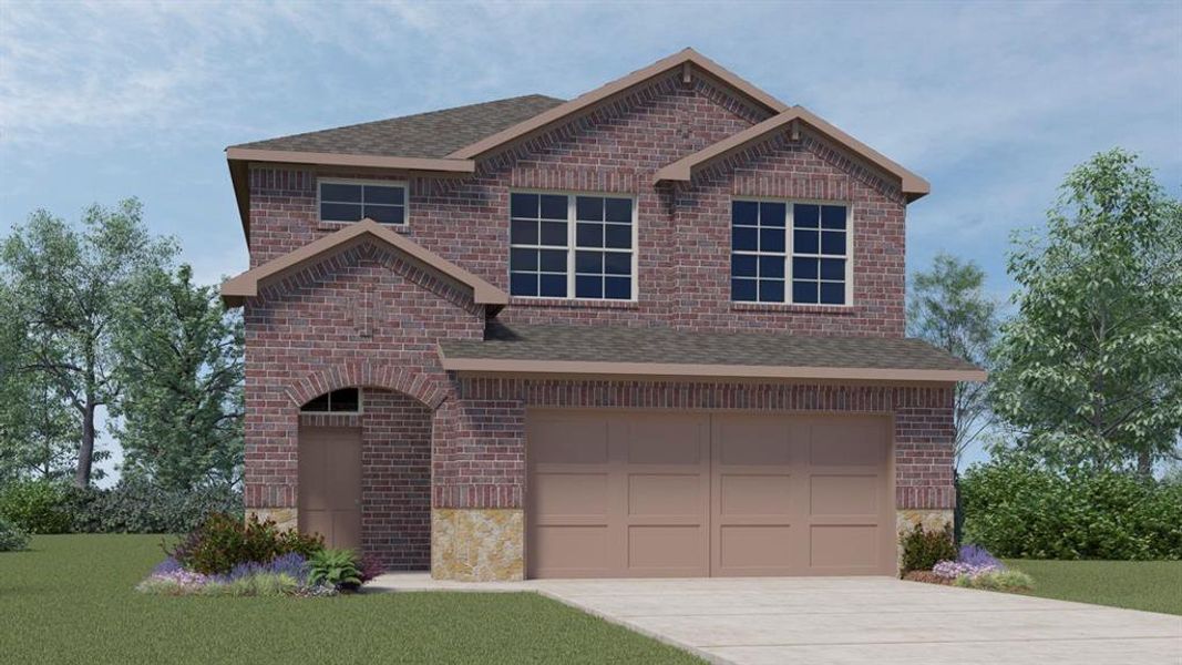 Front exterior of a new home in Wildcat Ranch, Crandall, TX, highlighting curb appeal (Image 4).