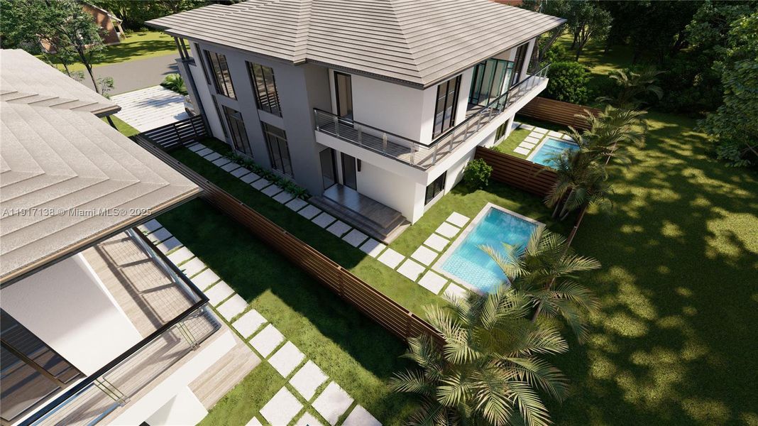 Exterior details and patio area of a home in , Miami (Image 2). Exterior details and patio area of a home in , Miami (Image 2).