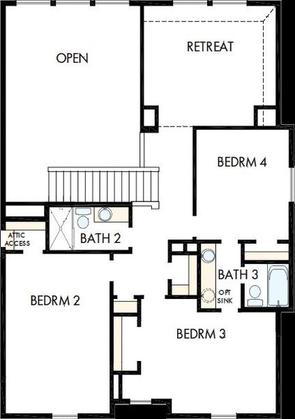 2D floor plan layout of this home in Davis Ranch 60', San Antonio, TX (Image 3). 2D floor plan layout of this home in Davis Ranch 60', San Antonio, TX (Image 3).