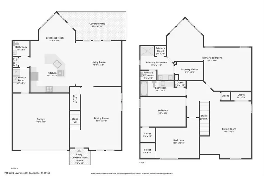 2D floor plan layout of this home in Cottonwood Creek, Seagoville, TX (Image 5). 2D floor plan layout of this home in Cottonwood Creek, Seagoville, TX (Image 5).