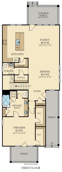 2D floor plan layout of this home in Heron's Walk at Summers Corner, Summerville, SC (Image 3).