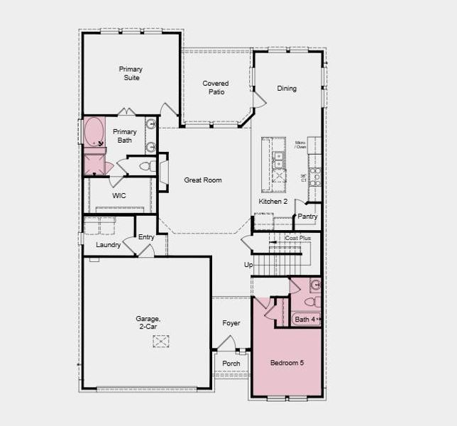 Additional Highlights Include: Downstairs bedroom and full bathroom in place of flex and slide-in tub at primary suite. Additional Highlights Include: Downstairs bedroom and full bathroom in place of flex and slide-in tub at primary suite.