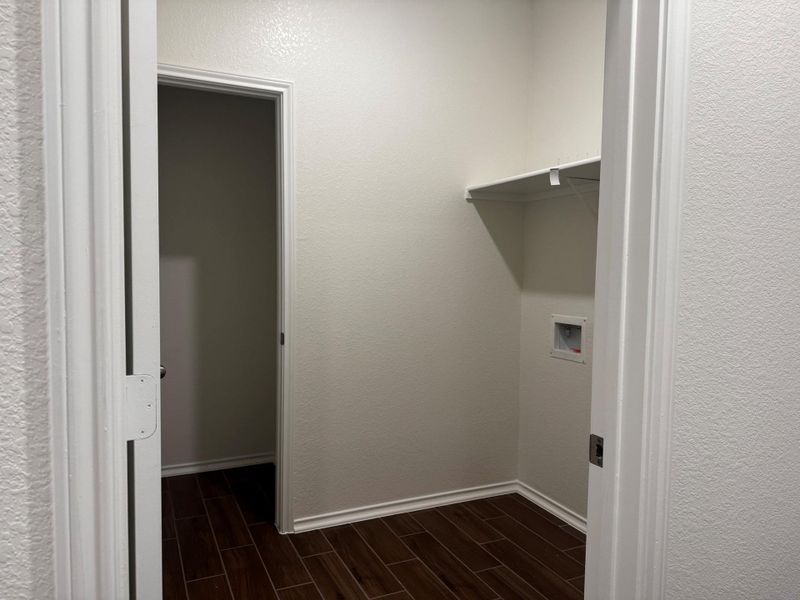 Laundry area with hook up ready for washer and gas dryer