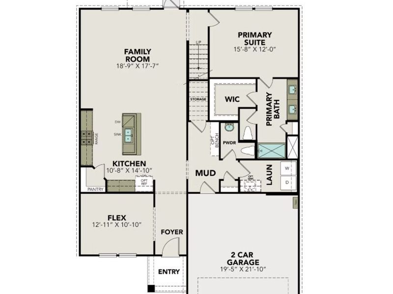 2D floor plan layout of this home in Horizon Pointe, San Antonio, TX (Image 4). 2D floor plan layout of this home in Horizon Pointe, San Antonio, TX (Image 4).