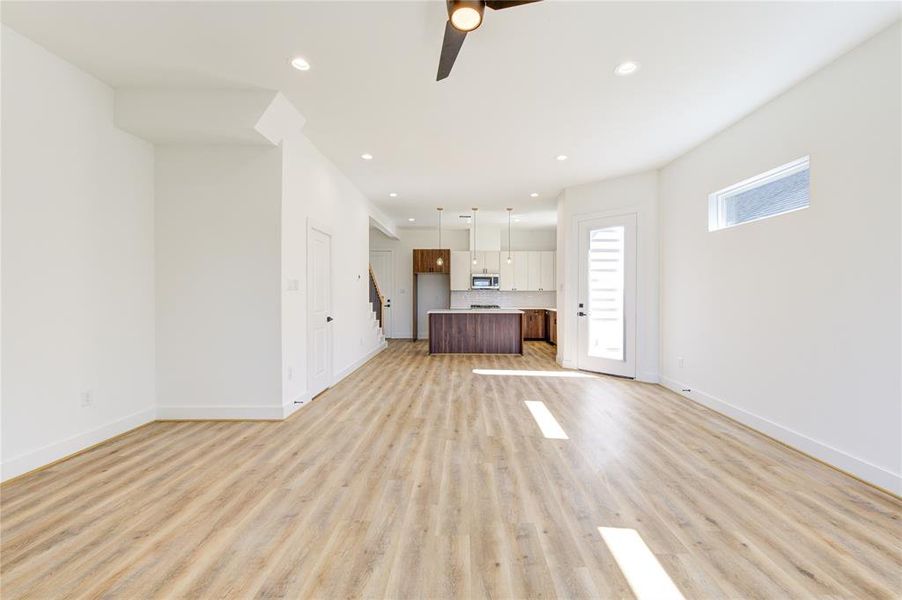 View of the kitchen from the living room