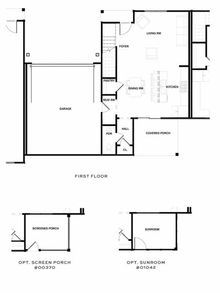 2D floor plan layout for the The Chardonnay by New Leaf Builders in Hayes Park, Johns Island, SC (Image 5).