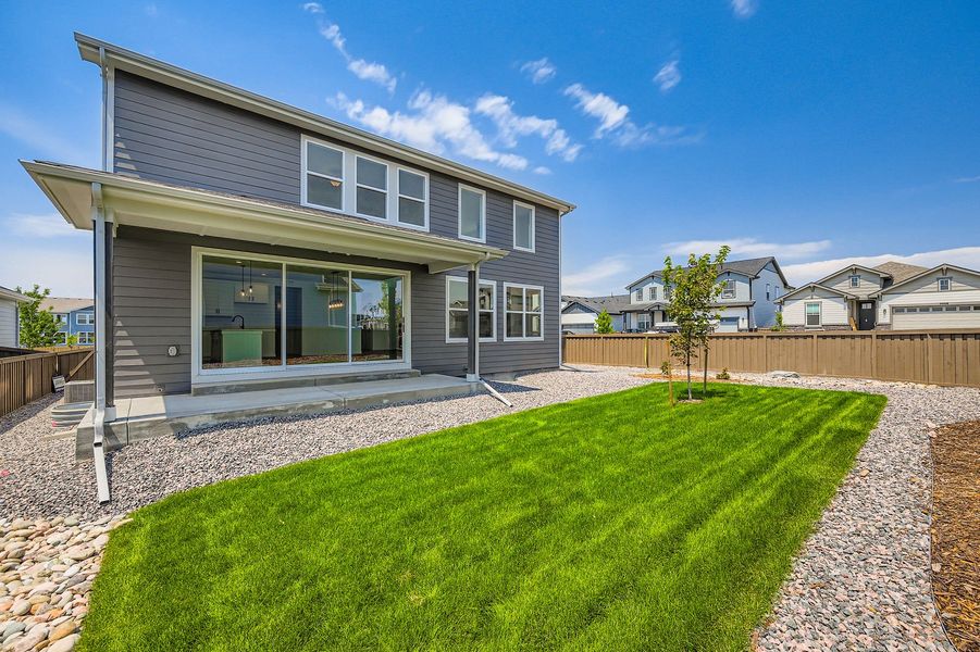 Front exterior of a new home in Sterling Ranch 50s, Colorado Springs, CO, highlighting curb appeal (Image 21).