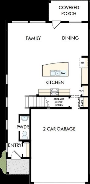 2D floor plan layout of this home in Easton Park - Nelson Village - Jewel Series, Austin, TX (Image 2). 2D floor plan layout of this home in Easton Park - Nelson Village - Jewel Series, Austin, TX (Image 2).