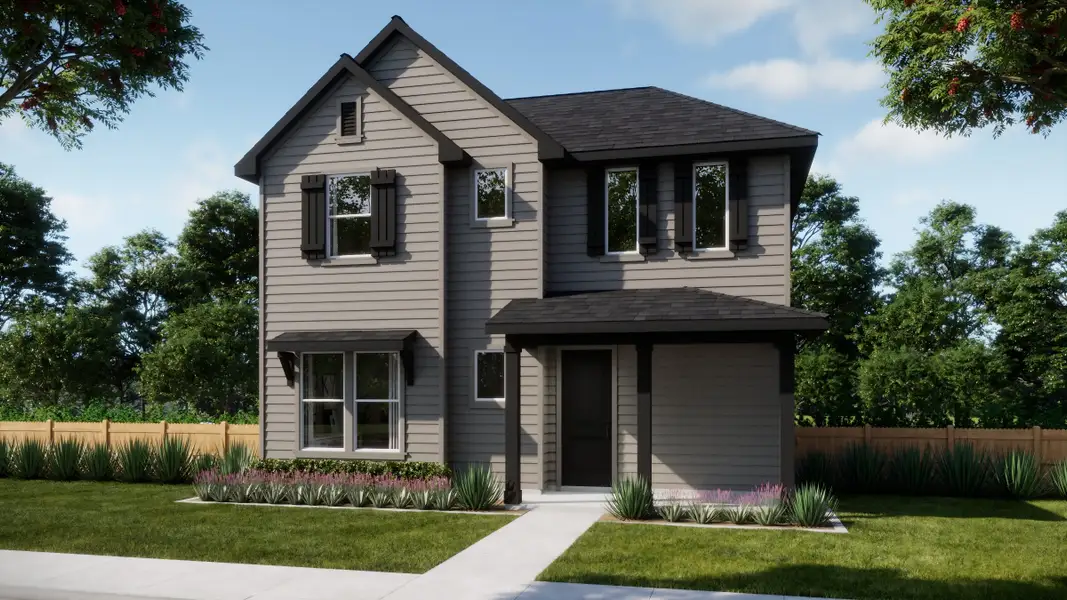 Representative exterior photo of a completed home built from the 3554 by Risewell Homes in Parkton Square, Kyle, TX (Image 4). Representative exterior photo of a completed home built from the 3554 by Risewell Homes in Parkton Square, Kyle, TX (Image 4).