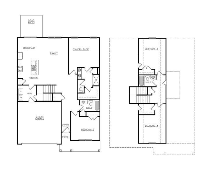 2D floor plan layout of this home in Portrait Hills, Aiken, SC (Image 3).