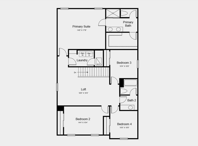 2D floor plan layout for the Elm by Taylor Morrison in Waterstone, Groveland, FL (Image 3).