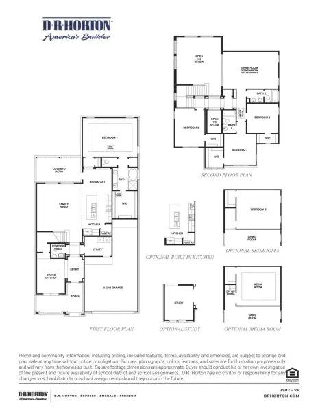 2D floor plan layout for the Chloe by D.R. Horton in Lago Mar 60' Homesites, Texas City, TX (Image 3).