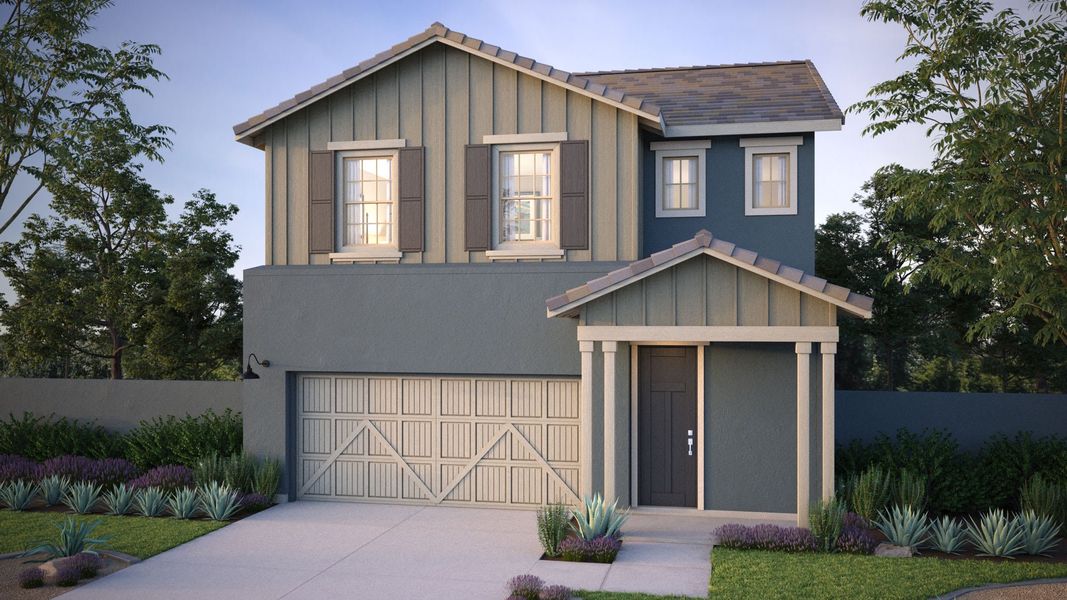 Front exterior of a home in the Marketside Tercera at Verrado community, located in Buckeye, AZ (Image 6). Front exterior of a home in the Marketside Tercera at Verrado community, located in Buckeye, AZ (Image 6).