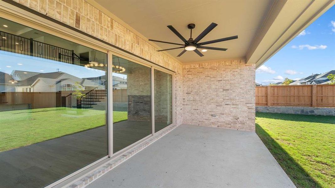Exterior details and patio area of a home in Fields 50', Frisco (Image 2). Exterior details and patio area of a home in Fields 50', Frisco (Image 2).
