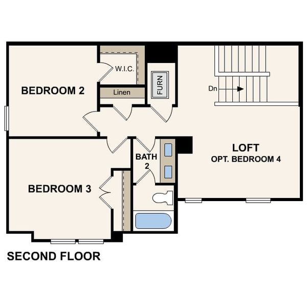 2D floor plan layout for the Norman by Century Communities in Cloverleaf, Austin, TX (Image 4). 2D floor plan layout for the Norman by Century Communities in Cloverleaf, Austin, TX (Image 4).