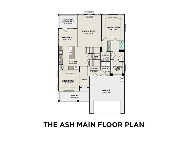 2D floor plan layout for the The Ash A by Davidson Homes LLC in Woods Crossing, Gallatin, TN (Image 5). 2D floor plan layout for the The Ash A by Davidson Homes LLC in Woods Crossing, Gallatin, TN (Image 5).