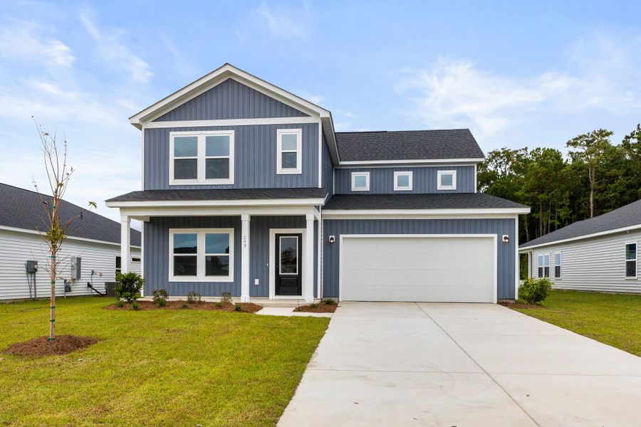 Representative exterior photo of a completed home built from the Harrison by Ashton Woods in Trieste at Bella Vita, Myrtle Beach, SC (Image 19). Representative exterior photo of a completed home built from the Harrison by Ashton Woods in Trieste at Bella Vita, Myrtle Beach, SC (Image 19).