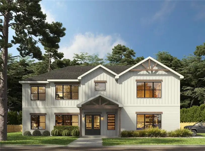 Front exterior of a new home in , Atlanta, GA, highlighting curb appeal (Image 2).