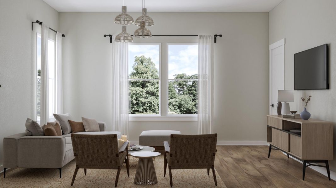 Furnished interior view inside a new home in Ashley Walk Townes, Charleston (Image 9). Furnished interior view inside a new home in Ashley Walk Townes, Charleston (Image 9).
