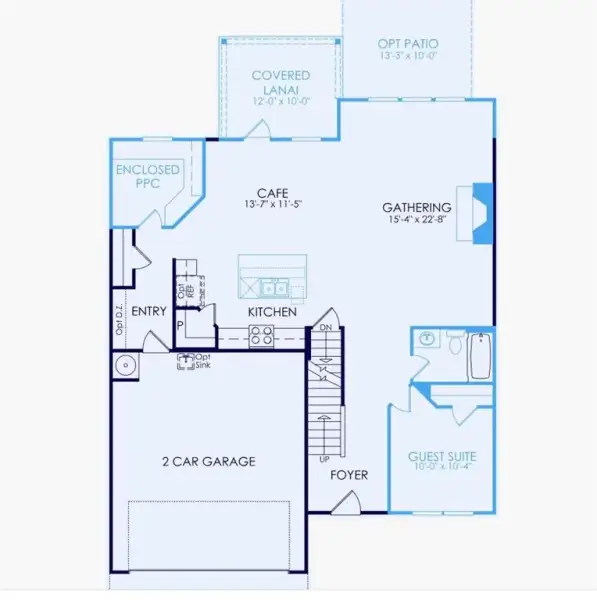 2D floor plan layout of this home in Sierra Creek, Hoschton, GA (Image 3).