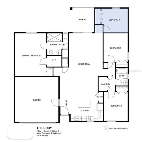 2D floor plan layout of this home in , Palm Coast, FL (Image 3).