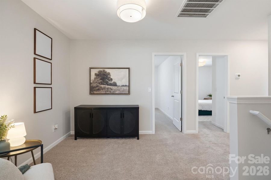 Upstairs loft for office, quiet reading or play area