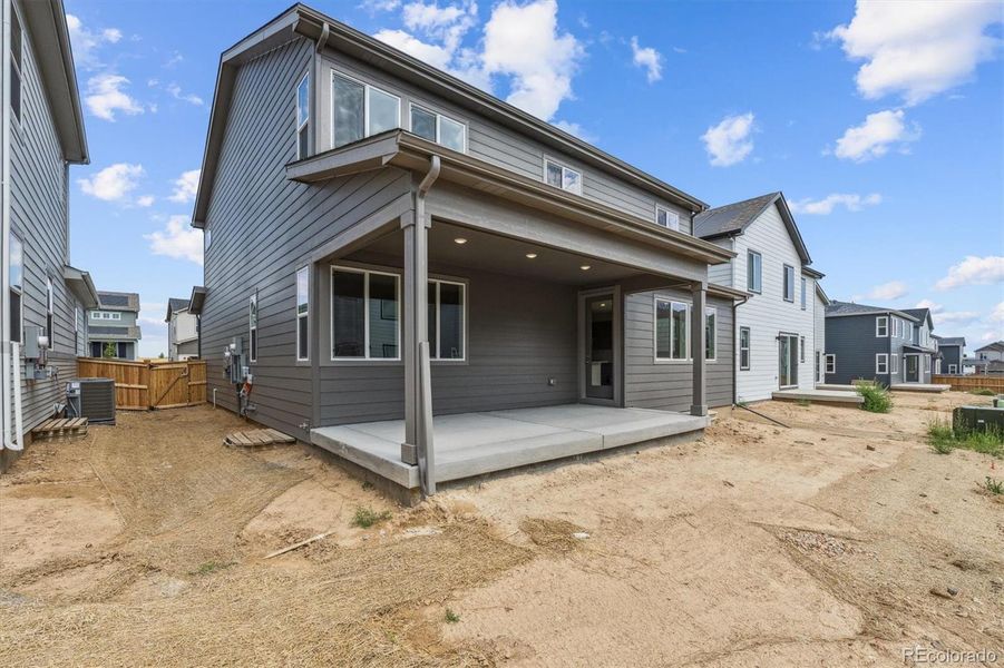 Exterior details and patio area of a home in Floret Collection at Parkdale Commons, Lafayette (Image 3).