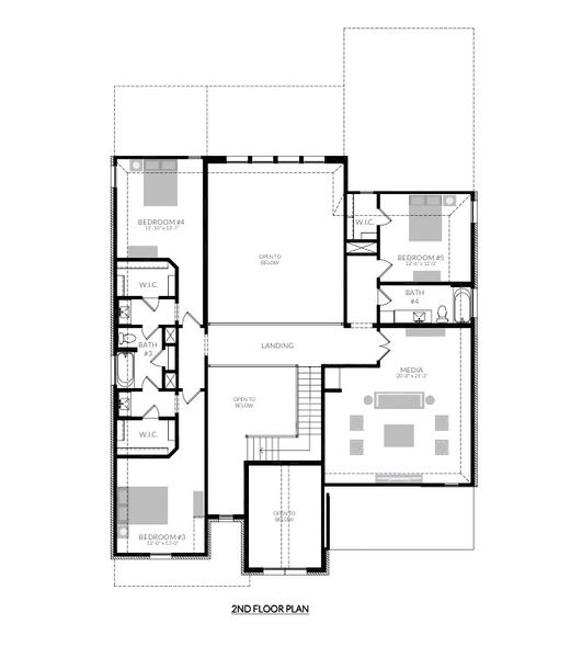 2D floor plan layout for the Olympic by Centre Living Homes in Painted Tree Lakeside, McKinney, TX (Image 3). 2D floor plan layout for the Olympic by Centre Living Homes in Painted Tree Lakeside, McKinney, TX (Image 3).